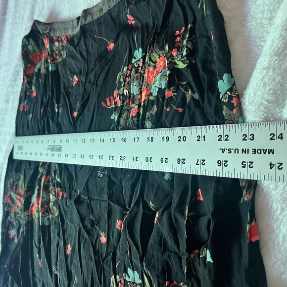 Carole Little Petites Womens Black Floral Print Wrap Midi Skirt Size 12P A-Line - Picture 7 of 11